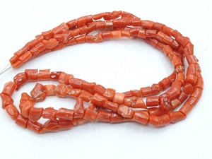 Perles de corail rouge italien, forme goutte, 16 pouces, 4-3 mm environ, pour la fabrication de bijoux, fournitures pour grossistes PMEGEMSBEADS, MOQ 10 brins - Product Image 4