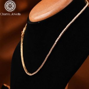 Charm_Jewells 14K Gold Plated <b>Silver</b> Moissanite <b>Box</b> <b>Chain</b> Necklace Brilliant Cut Claw Setting Unisex Luxury IGI Certified Hip - Product Image 4