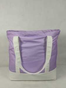 <b>Lavender</b> Purple Cotton Tote <b>Bag</b> White Shoulder Straps Front Pocket Stylish Reusable Travel Ready Shopping <b>Bag</b> Lightweight All - Product Image 4