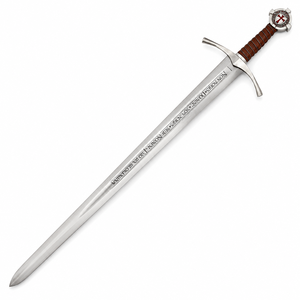 Épées HISTORIQUES Réplique d'épée templière Accolade en acier inoxydable fait main, fourreau rouge, objet de collection décoratif à suspendre - Product Image 1