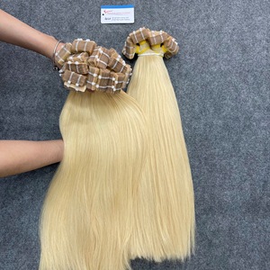 Extensiones de Cabello Adhesivas 100% Cabello Humano Rubio Liso Natural Trama de Cabello Virgen Sin Procesar Proveedor Principal en Vietnam - Product Image 5