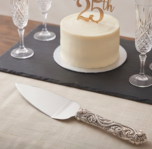 Stainless Steel Cake Knife <b>Set</b> With Pearl Accents Handmade Long Handle Cake Server And Knife For Dessert Serving - Product Image 5