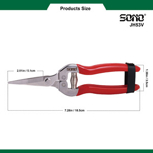 Sécateur industriel SONO JH53V en acier au carbone tranchant avec poignée en plastique rouge pour le jardinage DIY - Product Image 4