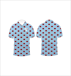 Men’s Light Blue Red Polka Dot Polo Shirt Short Sleeve Casual Breathable Slim Fit Summer Golf Shirt Custom Logo OEM - Product Image 6