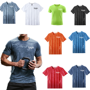 Camouflage Print High <b>Elastic</b> Slim Fit US Size T Shirt Running Gym Breathable Quick Dry Sport Mens T Shirt - Product Image 5