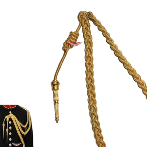 Cordón Metálico Trenzado Dorado para Uniformes, Diseño de Hilos Retorcidos - Product Image 2