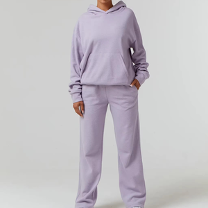 Ensembles de survêtements personnalisés pour couples, ensemble de sweat-shirts unisexe en molleton technique, ensemble de sweat-shirts et pantalons de survêtement deux pièces pour femmes - Product Image 1
