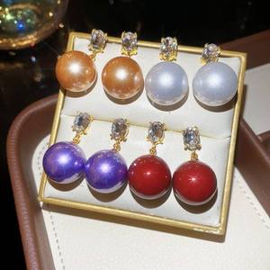 AMBER JEWELS Classic Rose Gold Plated <b>Pearl</b> <b>Earrings</b> with Oval Cut <b>Diamond</b> Unisex Luxury Everyday Wear Jewelry IGI Certified - Product Image 3