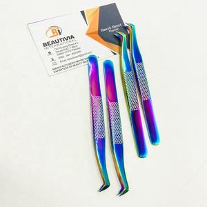 แหนบต่อขนตาสแตนเลสแบบมืออาชีพ ขายส่ง คุณภาพดี แข็งแรง จับถนัดมือ ปลายแหลม สีรุ้ง พลาสมา - Product Image 6