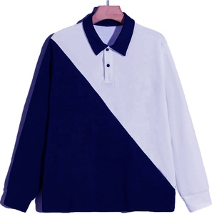 Logo personnalisé pour hommes en gros pour Polo T-Shirt ample affaires décontracté hauts manches longues Absorption de la sueur Golf grande taille T-shirt lettre - Product Image 4