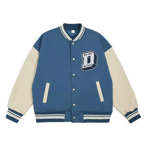 Wholesale Custom Quick Dry Varsity <b>Jacket</b> for Men Custom Made Lightweight Leather Sleeve Casual Baseball Varsity <b>Jacket</b> - Product Image 2