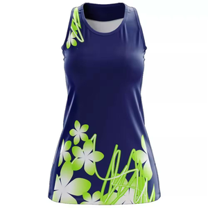 Débardeur sans manches bleu marine pour femme, imprimé floral, séchage rapide, en polyester, col rond, pour l'été, idéal pour les loisirs - Product Image 4