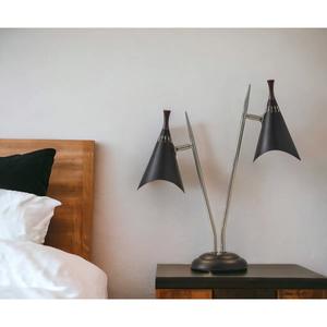 Contemporary Brass <b>Table</b> Lamp with <b>Matte</b> Finish, Stylish Bedroom and Office Desk Light - Product Image 5