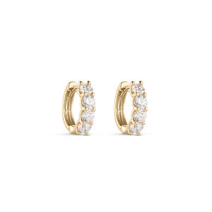Aros de Diamantes de Oro Amarillo de 14K Certificados por IGI, Aros con Diamantes Cultivados en Laboratorio, Estilo Clásico para Mujer, Uso Diario - Product Image 1