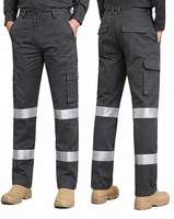 Pantalon de travail pour homme bleu marine haute visibilité certifié CE avec bandes réfléchissantes, pantalon cargo uniforme pour usage industriel