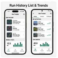 Aplicación RoyalCraft Enterprise Running Tracker para Seguimiento de Carreras, Distancia GPS, Ritmo, Calorías, Progreso de Fitness, Compatible con IOS/Android/Linux/Mac, en Stock