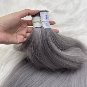 100% extensión de cabello virgen camboyano vietnamita crudo encaje frontal a granel recto Color gris vendedor de cabello estilo de onda profunda transparente - Product Image 2