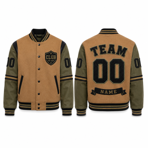 Veste universitaire en velours côtelé pour homme avec logo de club brodé et numéro d'équipe, coupe classique, vêtements décontractés d'automne - Product Image 1