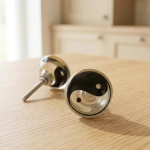 Yin Yang Zinc Alloy Cabinet Knob Round Asian Style Furniture Handle for Kitchen Durable - Product Image 1
