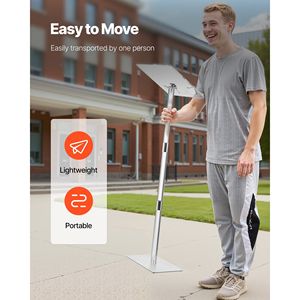 Soporte de Podio Acrílico de 43 Pulgadas, Escritorio Portátil para Laptop, Superficie de Lectura Amplia, Ángulo Ajustable, Soporte de Piso, Clips para Libros, Muebles de Biblioteca - Product Image 6