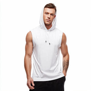 Camiseta Deportiva con Capucha para Hombre, de Alta Calidad, para Primavera, Sin Mangas, de Poliéster/Algodón, Transpirable, para Gimnasio, Culturismo, Corte Musculoso - Product Image 5