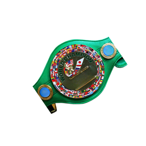 Ceinture de champion du monde de lutte verte avec drapeaux, ceinture de championnat plaquée or personnalisée, qualité supérieure - Product Image 6