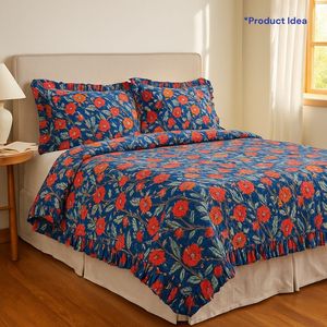 Tissu décoratif pour la maison en coton 100% pur, imprimé à la main à Jaipur, doux, style bohème indien, écologique, durable, lavable, teintures non toxiques - Product Image 4