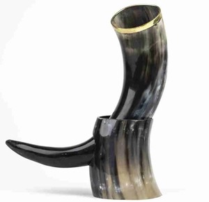 NEHA ENTERPRISES, Cuerno de Beber Vikingo de Cuerno de Búfalo, Jarra de Cerveza Hecha a Mano, Estilo Nórdico Medieval, Tacto Real, Arte y Coleccionismo - Product Image 2