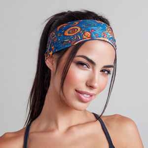 Streetwear Running Printed Ponytail <b>Headbands</b> 100% Polyester Sublimation Pony Tail Head Wear Jogging Wear Pony Head Bands - Product Image 1