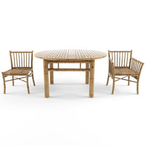 Table basse moderne en bambou – Style Japandi minimaliste pour chaise en bambou écologique avec accoudoirs, chaise de jardin, terrasse extérieure - Product Image 3