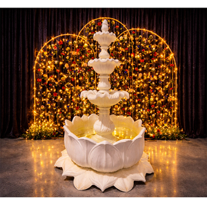 Fontaine d'eau Royal White Lotus pour la décoration d'entrée de mariage, décoration élégante pour événements de mariage, fontaine en fibre de verre, eau, USA - Product Image 1