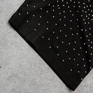 T-shirt graphique à manches courtes pour homme, motif étoile à pois en strass noir, col rond - Product Image 3