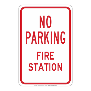 Panneau de signalisation interdiction de stationnement Brady pour caserne de pompiers - Résistant aux intempéries, intérieur/extérieur, pour zones d'accès d'urgence - Product Image 3