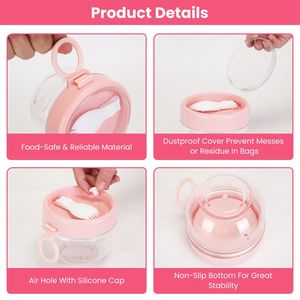 Set di 4 Contenitori Portatili da 20OZ per Overnight Oats, Ermetici, con Coperchi e Cucchiai Pieghevoli per Conservazione Alimenti, Latte, Verdure, Frutta e Insalata - Product Image 4