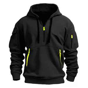 Sudaderas con Capucha de Forro Polar Personalizadas de Alta Calidad para Hombre, Sudadera con Cierre de Cremallera, Cuello Alto, Diseño Liso - Product Image 3