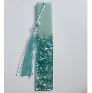 Marque-page en résine très prisé, en résine époxy naturelle, avec paillettes, effet marbre, à pompon coloré, pour cadeau - Product Image 6