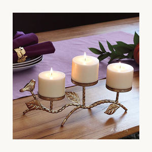 New design white metal small large candle holder 2 <b>pc</b> set pillar candle holder decorative candle stand <b>table</b> decor customization - Product Image 5