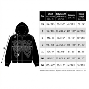 Unisex <b>Black</b> Rhinestone Skeleton Print <b>Hoodie</b> <b>Zip</b>-<b>Up</b> Regular Fit Hip Hop Style Sweatshirt - Product Image 5