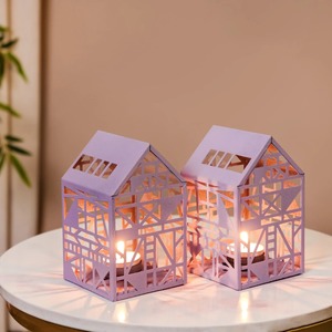 Antique <b>Gold</b> Metal Frame Glass Candle <b>Lantern</b> Handmade Vintage Design with Customizable Print and Metal Wire Handle - Product Image 6
