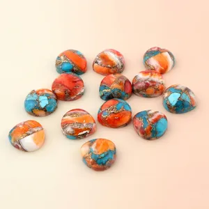Oyster Copper Turquoise 8mm Trillion Shape Cabochon High Quality Loose Calibrated Mineral Gemstone with Flat Back Jewelry Making - Product Image 5