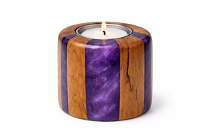 Nouvelle arrivée, porte-bougie en bois et résine rouge rubis, fait main, décoration de table de luxe, support de bougie, cadeau - Product Image 6