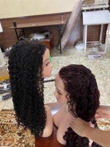 ความหนาแน่น 180 คุณภาพสูงผมมนุษย์เวียดนามหยิกทําสีและวิกผมสีธรรมชาติสําหรับหัวฝึกอบรม - Product Image 6