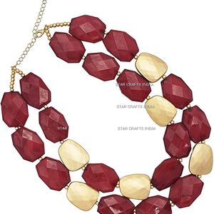 Dernier modèle Design Bohème exagéré Style ethnique Rétro Long Coloré Bois Perlé le plus vendu Collier Bijoux en perles pour femmes - Product Image 1