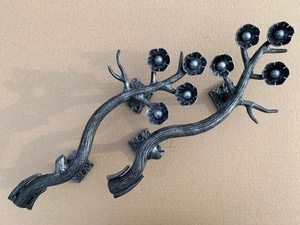 Plantas ornamentales florales de hierro para decoración de pared, estilo elegante, acabado pintado, accesorios para cercas - Product Image 3