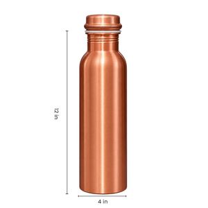 Polished Copper <b>Water</b> <b>Bottle</b> with Detailed <b>Neck</b> Copper <b>Water</b> <b>Bottle</b> 12 In X 4 In Portable Minimalist Design for Travel - Product Image 5