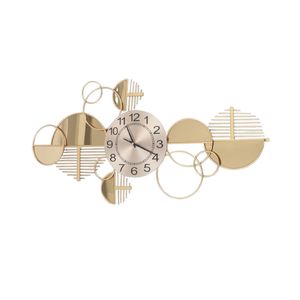 Creative Geometric Round <b>Wall</b> <b>Clock</b> <b>3D</b> Metal Art Luxury Gold and Black Silent Hanging Watch for Office Hotel Lobby <b>Wall</b> Decor - Product Image 3