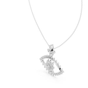 Pendentif en or jaune 14 carats avec diamant rond cultivé en laboratoire pour femmes |   Vêtements de bureau |   Nouveau diamant cultivé - Product Image 4