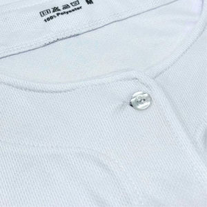 เสื้อเบสบอลแบบซับลิเมชั่นติดกระดุมเต็มตัว ชุดทีมสั่งทำพิเศษ โพลีเอสเตอร์ 100% ระบายเหงื่อได้ดี ระบายอากาศ ป้องกันแบคทีเรีย บริการ OEM - Product Image 6