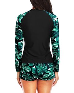 Nouveauté : Maillot de bain athlétique à manches longues pour femmes, motif floral, ensemble de bikinis deux pièces pour la plage, maillot de bain confortable pour l'été - Product Image 5