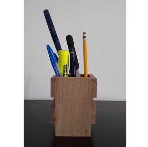 กล่องเก็บเครื่องเขียนไม้ ที่ใส่ดินสอ กล่องดินสอทรงสี่เหลี่ยม กล่องเก็บเครื่องเขียนบนโต๊ะทำงาน ราคาถูกที่สุด - Product Image 1